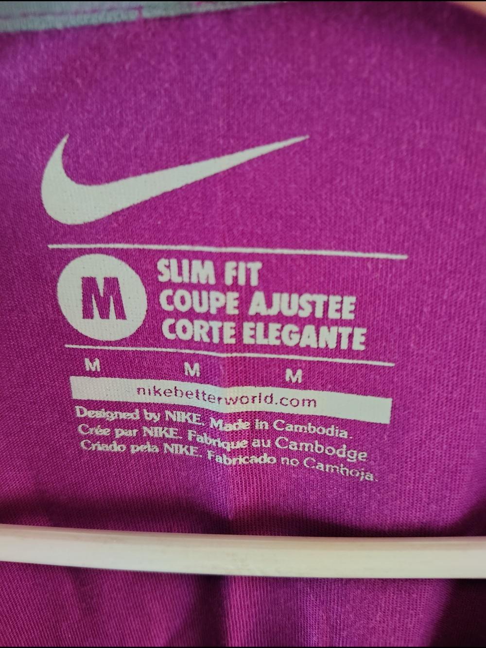 Nike Women’s Purple V-Neck Tee with Teal & Aqua 'JUST DO IT' Graphic - Picture 2 of 3